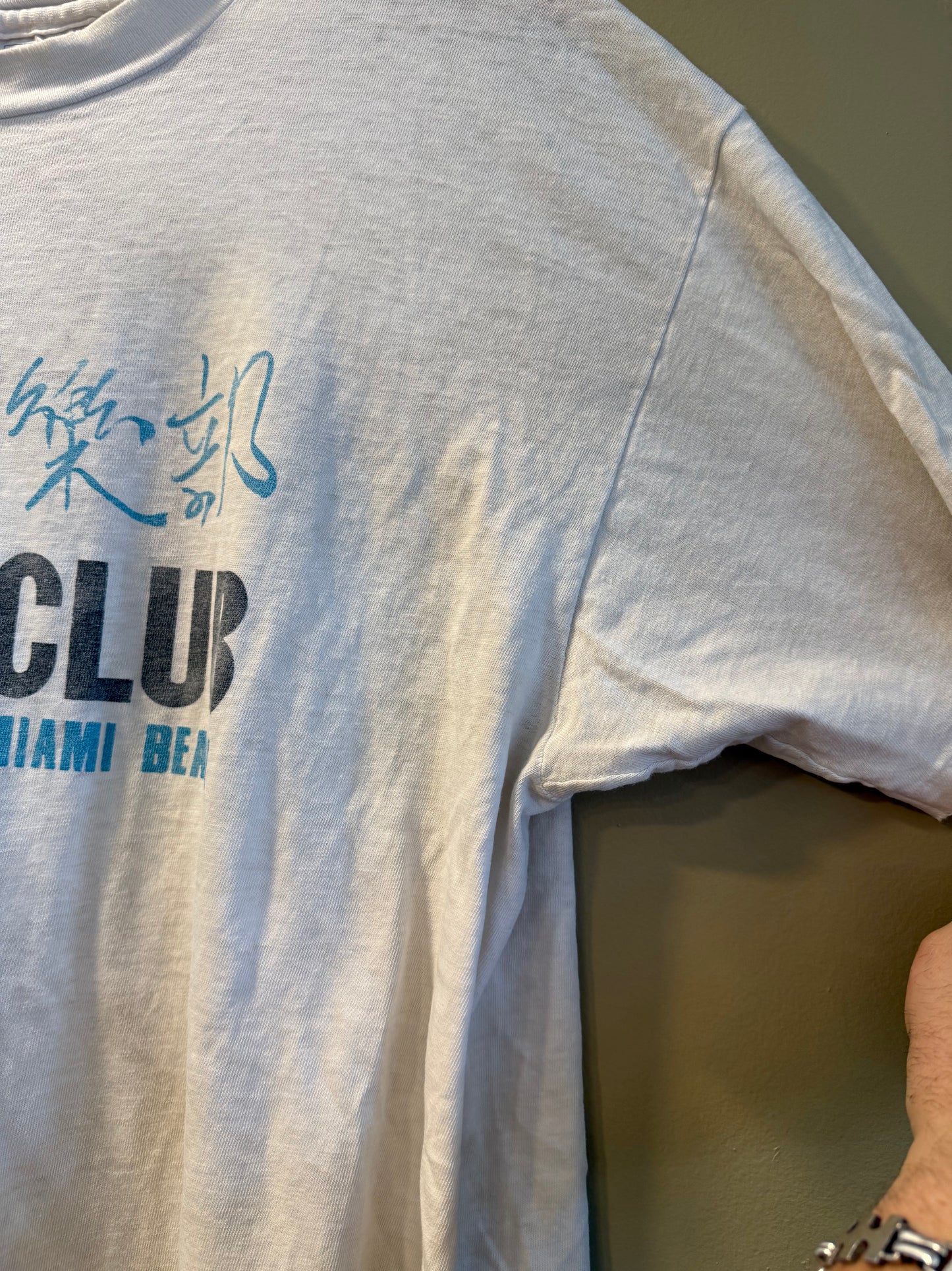 Vintage China Club Miami Beach Distressed T-Shirt- L