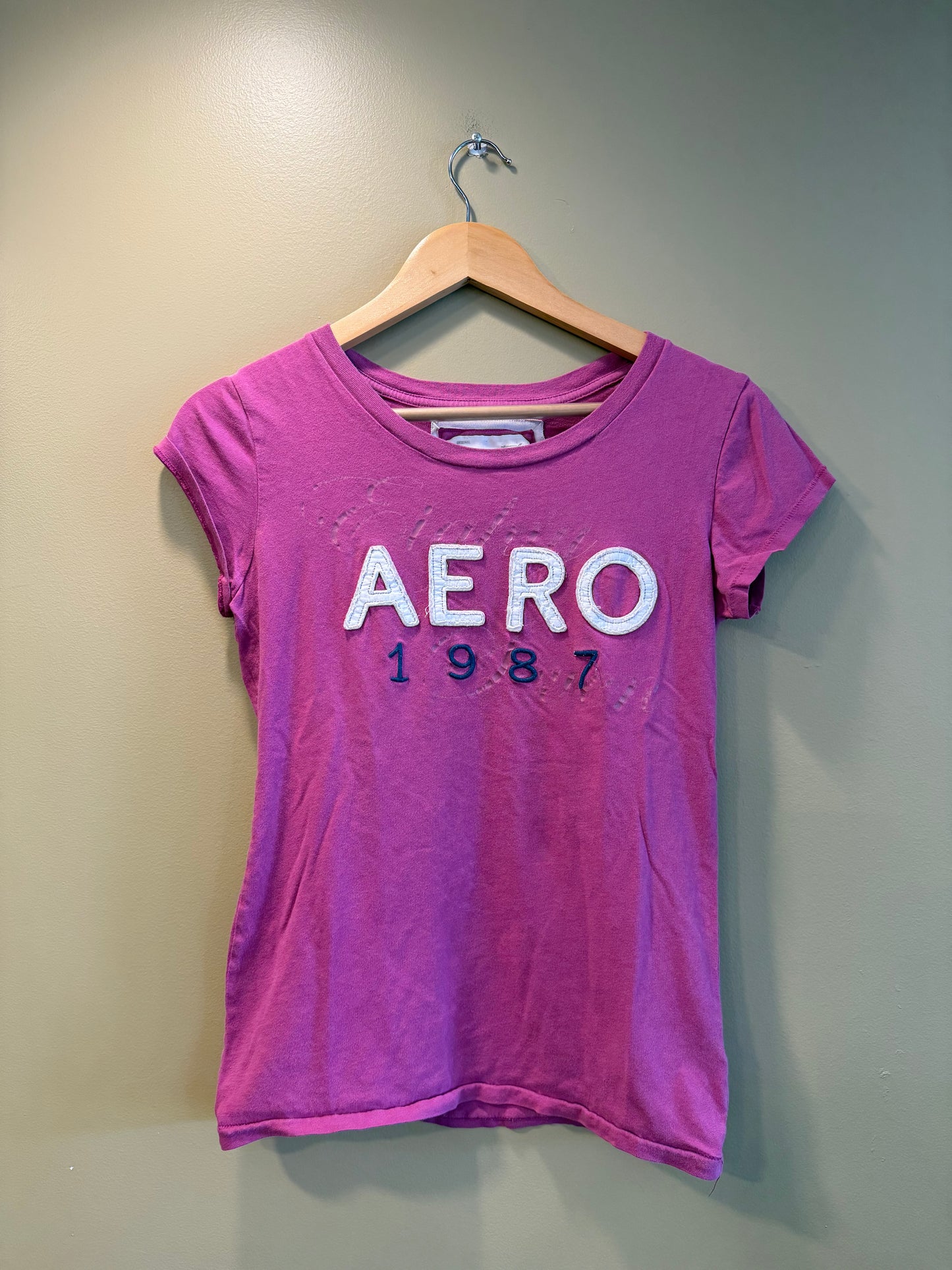 Vintage Y2K Aeropostale Pink Baby Tee T-Shirt- M