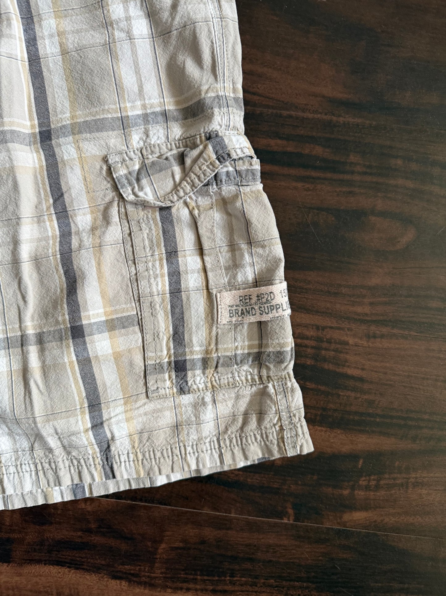 Vintage Burnside Surfwear Checkered Cotton Cargo Shorts- 34