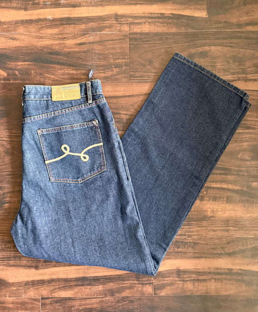 Vintage LRG Skatewear Embroidered Dark Wash Jeans- 36x33