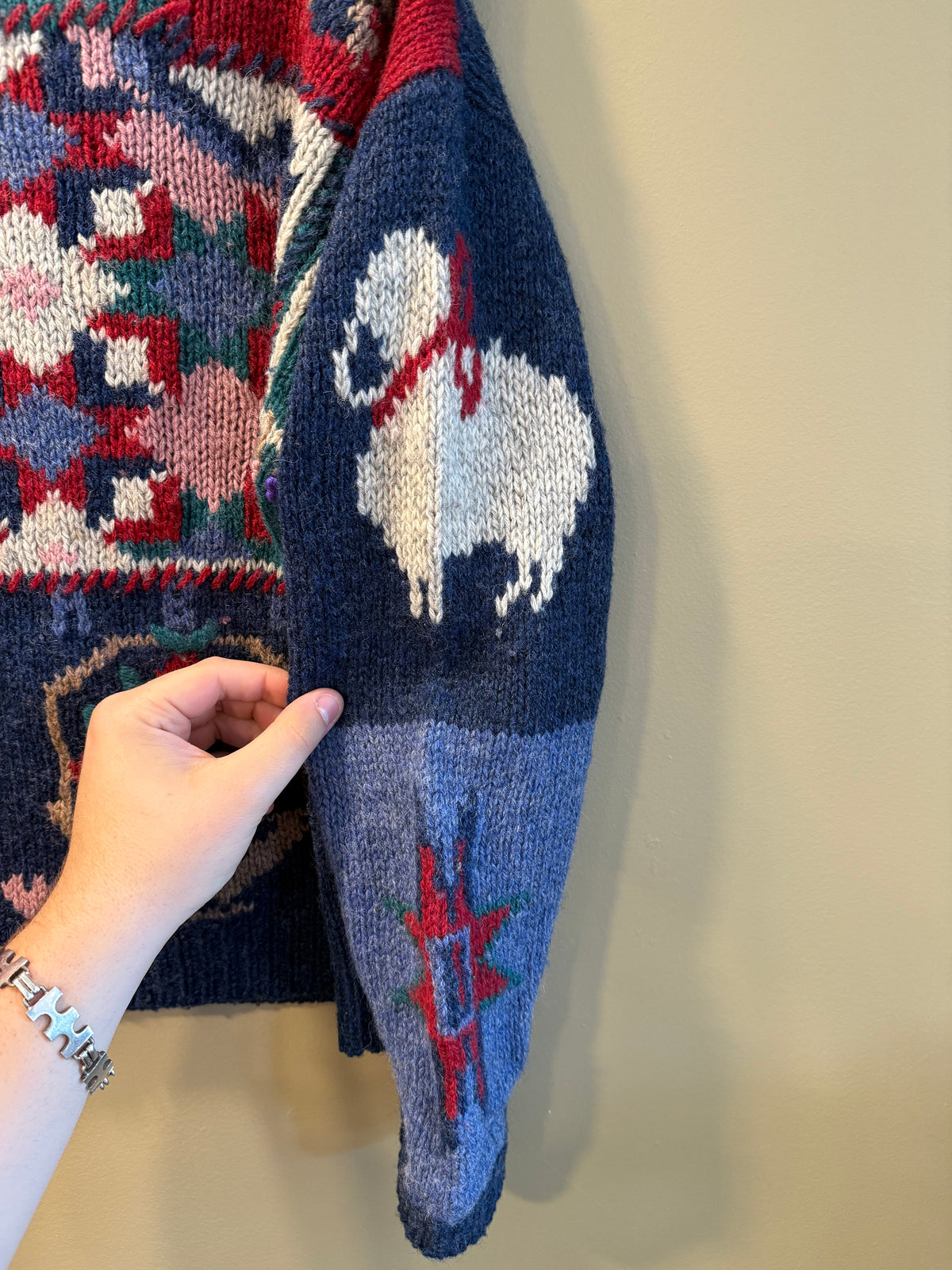 Vintage The Woolrich Woman Patchwork Wool Knit Sweater- M