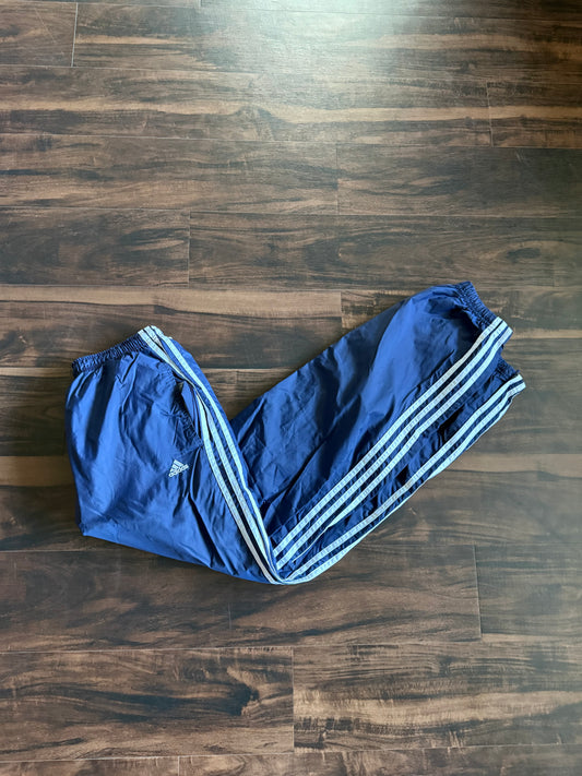 Vintage Adidas Blue Striped Athletic Track Pants- 30x32