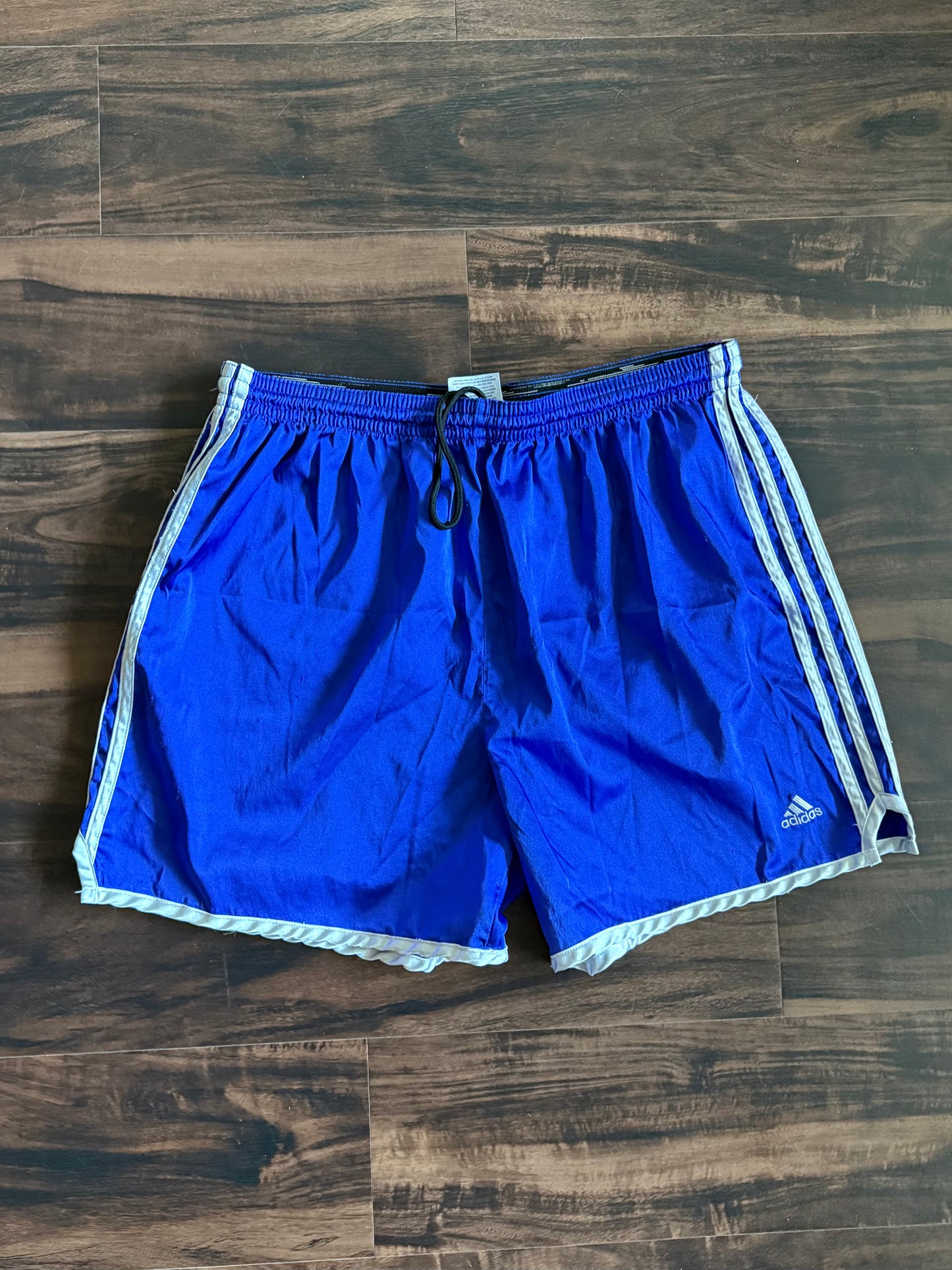 Vintage Adidas Bright Blue Striped Athletic Shorts- L