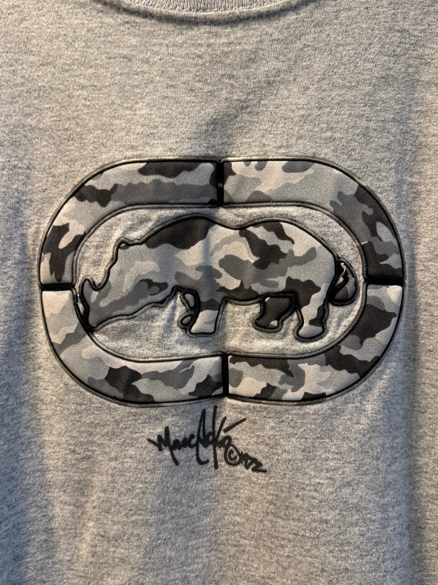 Vintage Y2K Ecko Unlimited Marc Ecko Gray Camouflage T-Shirt- L/XL