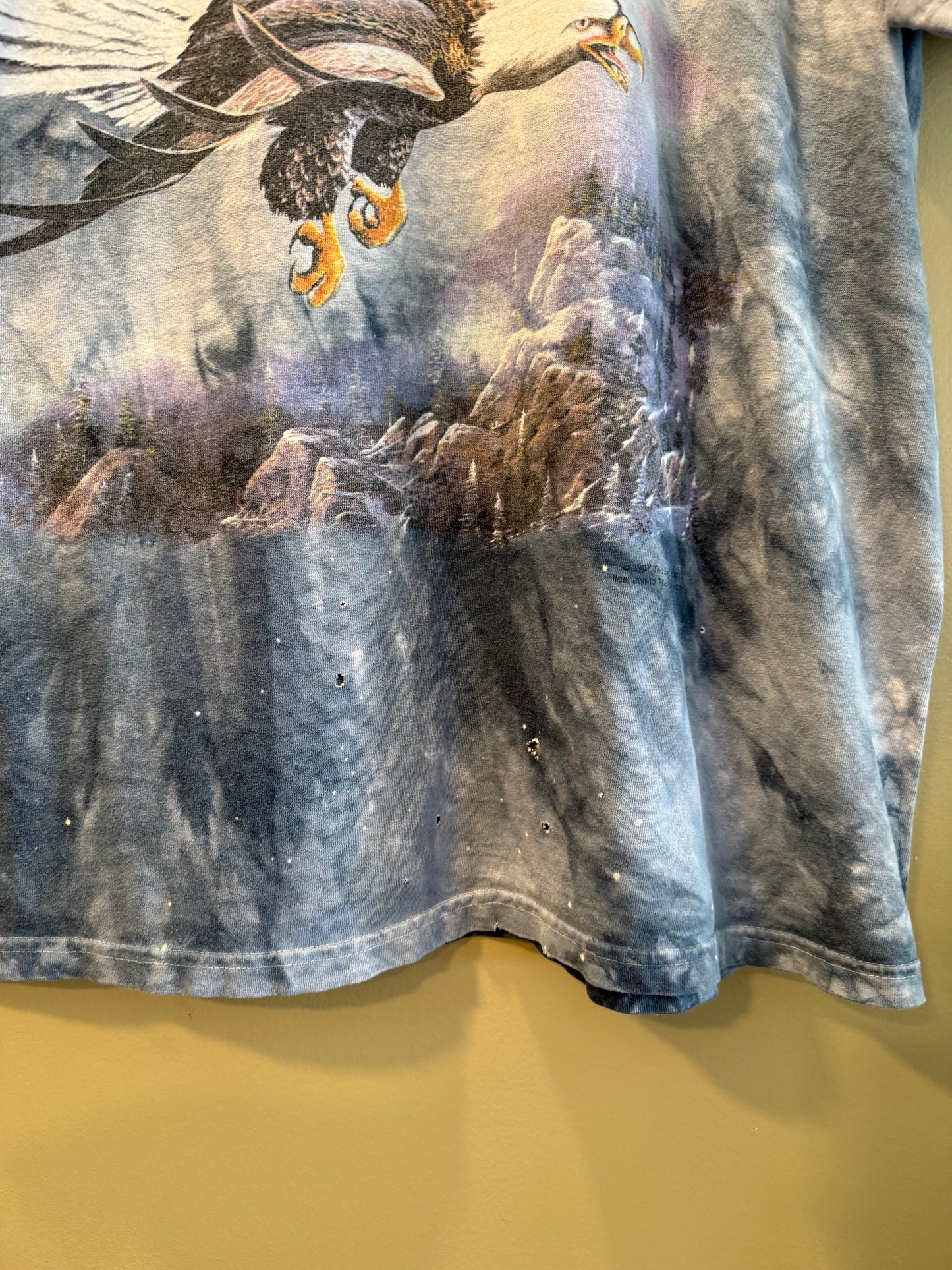 Vintage The Mountain Bald Eagle Blue Tie Dye T-Shirt- XL