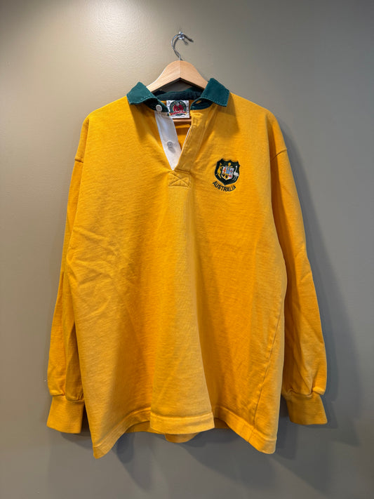 Vintage Australian Yellow Long Sleeve Rugby Shirt- XL