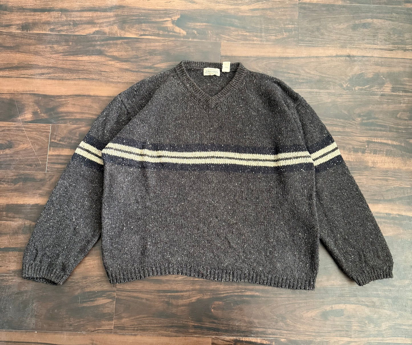 Vintage St. John’s Bay Striped V-Neck Sweater- XL