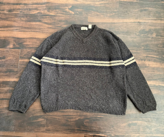 Vintage St. John’s Bay Striped V-Neck Sweater- XL