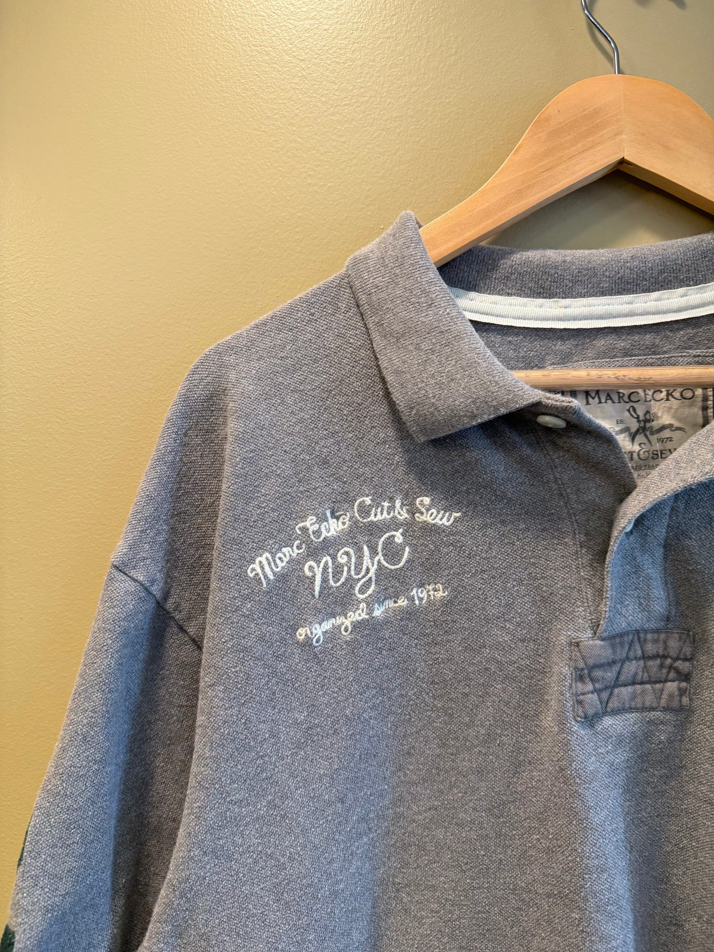 Vintage Y2K Marc Ecko Cut & Sew Gray Polo Shirt- XXL