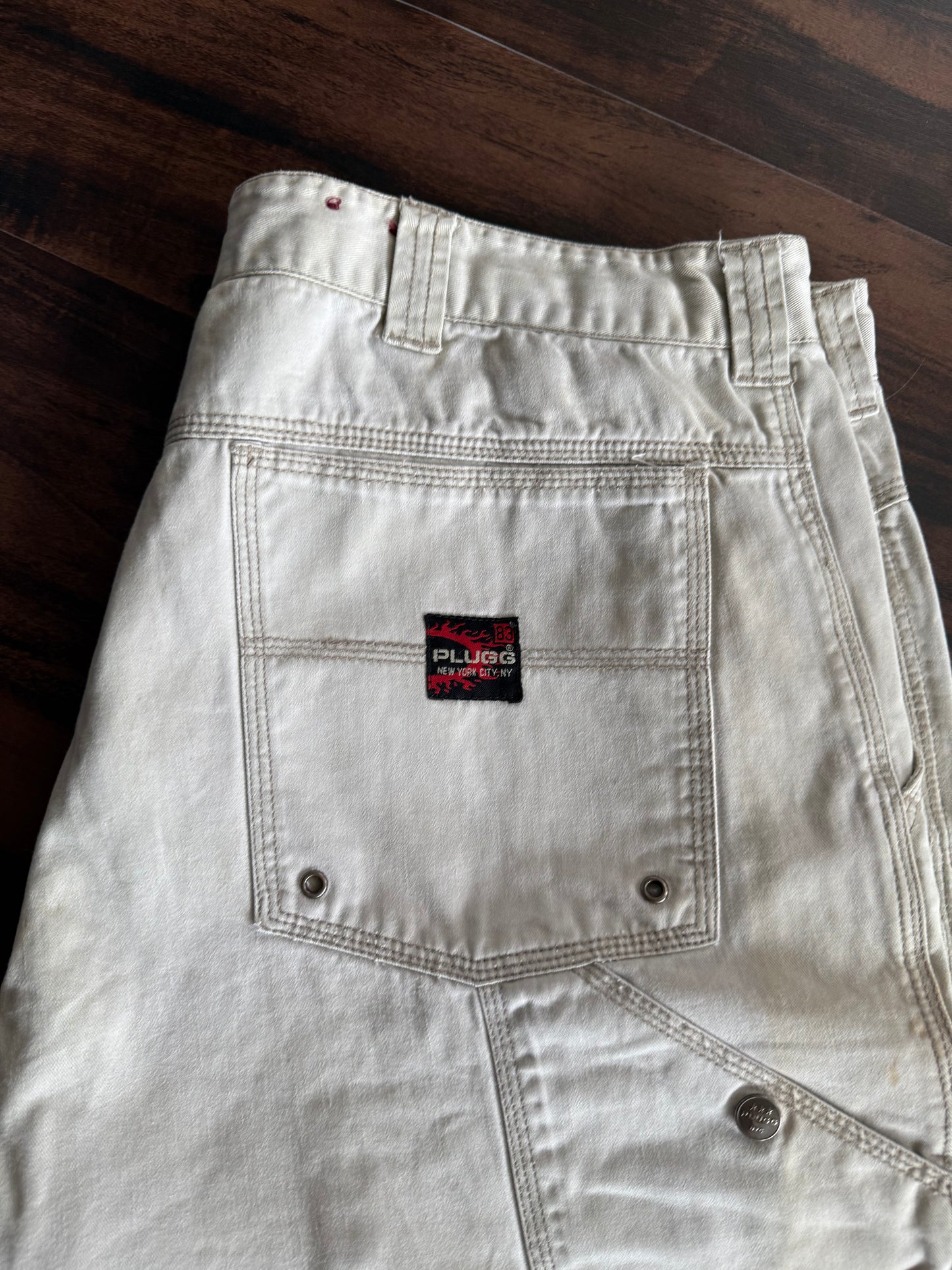 Vintage Plugg Y2K Off White Streetwear Carpenter Pants- 36x30