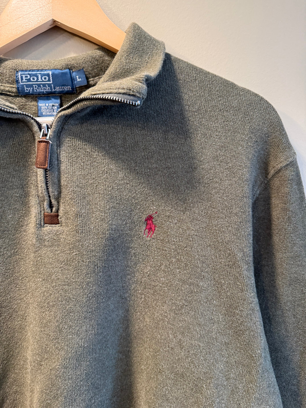 Vintage Polo Ralph Lauren Sea Foam Green Quarter-Zip Sweater- L