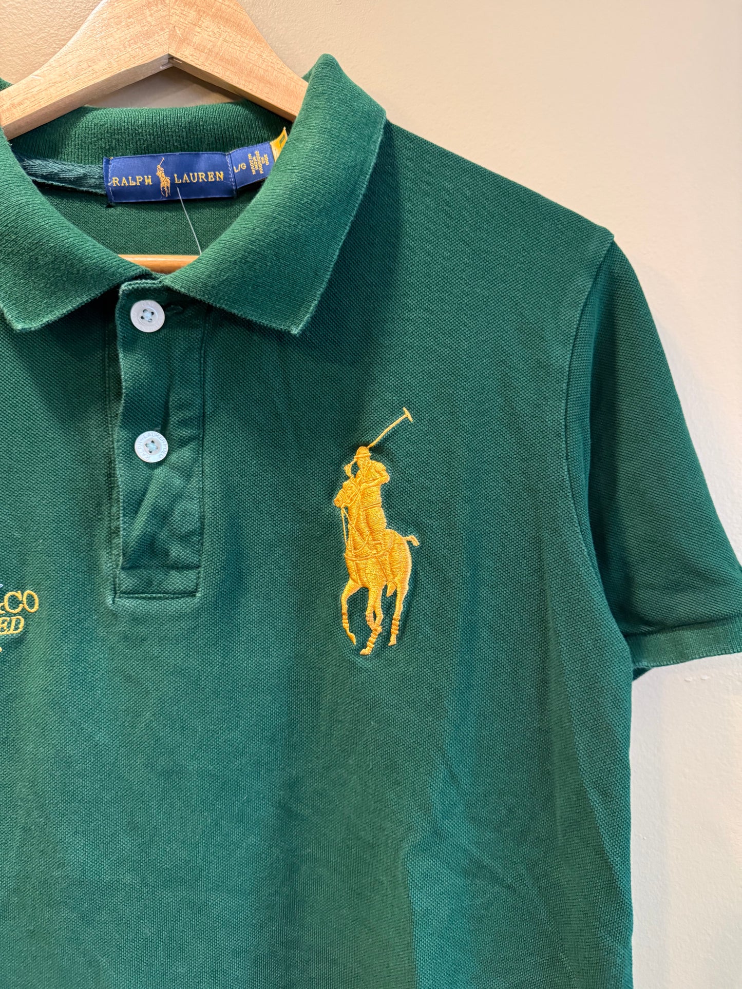 Vintage Polo Ralph Lauren Green Big Pony Polo Shirt- M