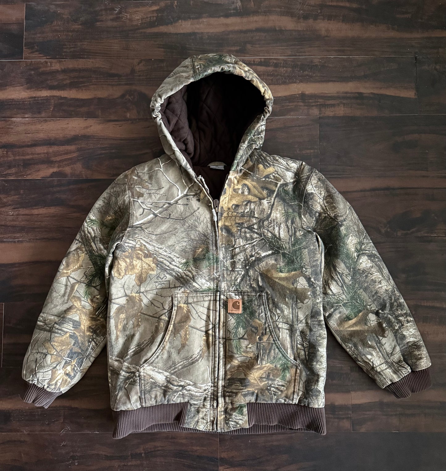Vintage Carhartt Real Tree Camouflage Zip-Up Hooded Heavy Jacket- S/M