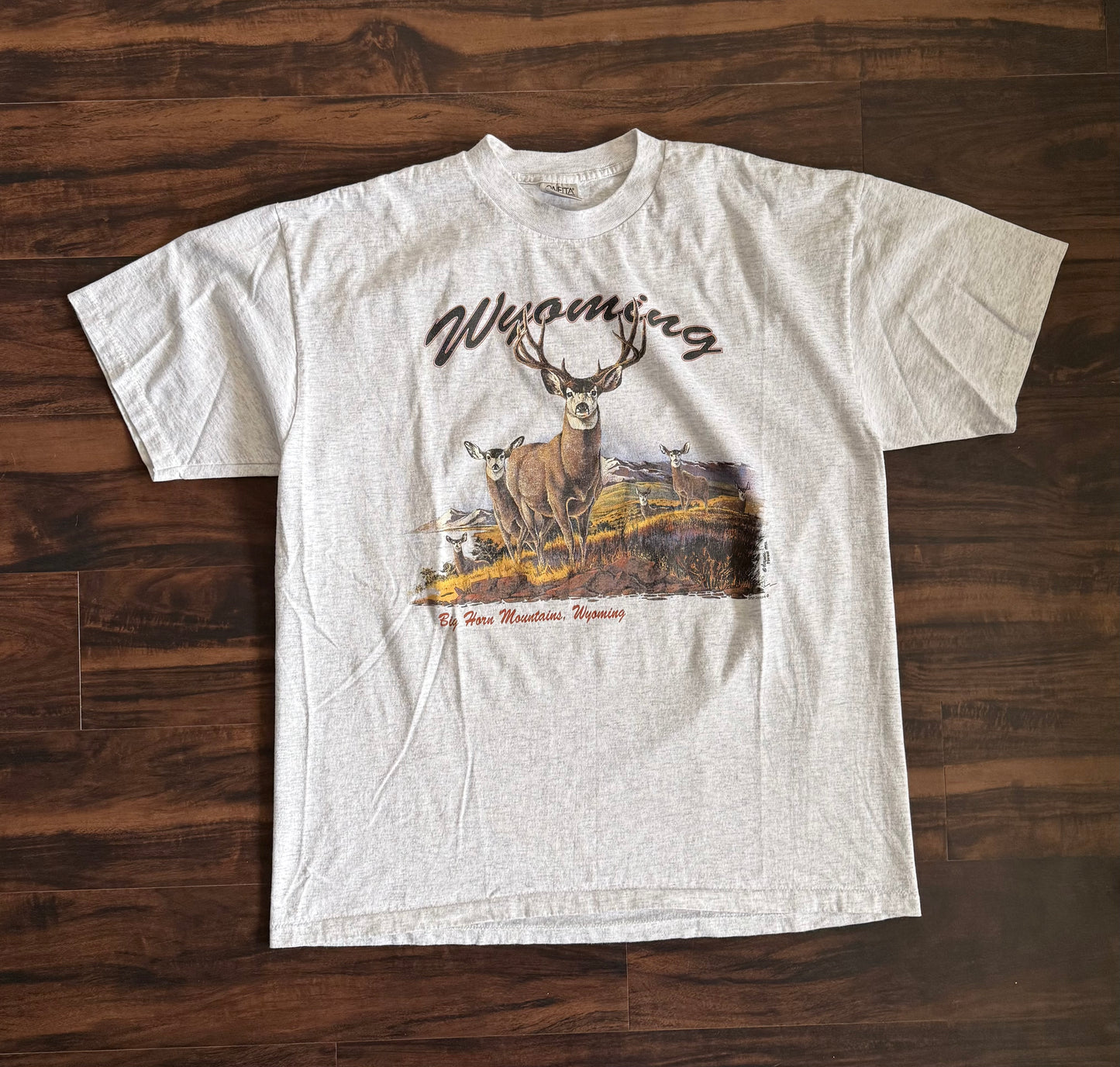 Vintage Wyoming Big Horn Mountains Deer T-Shirt- XL