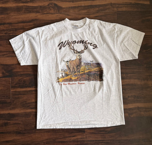 Vintage Wyoming Big Horn Mountains Deer T-Shirt- XL