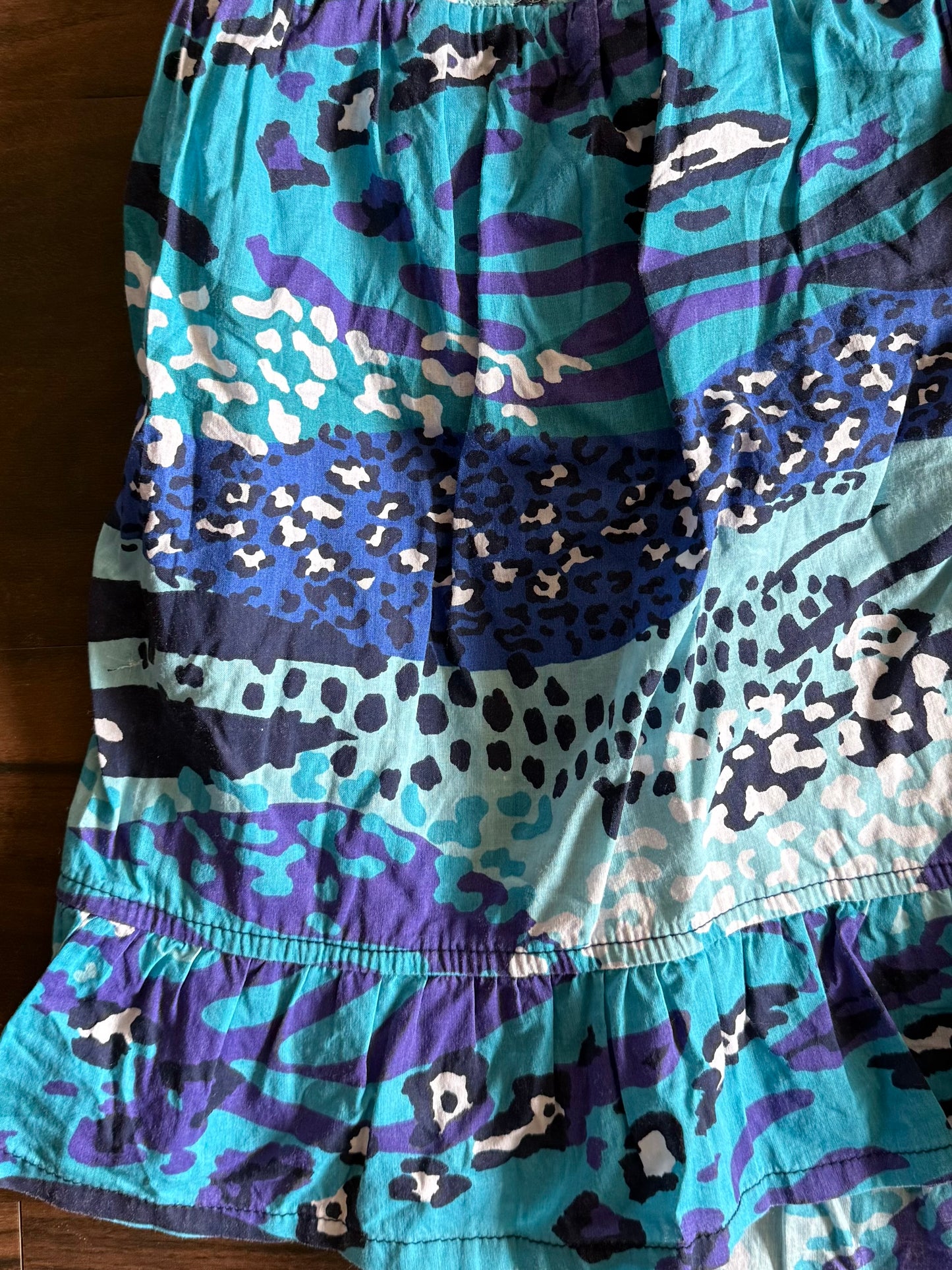 Vintage Y2K Justice Patterned Blue & Purple Top- S