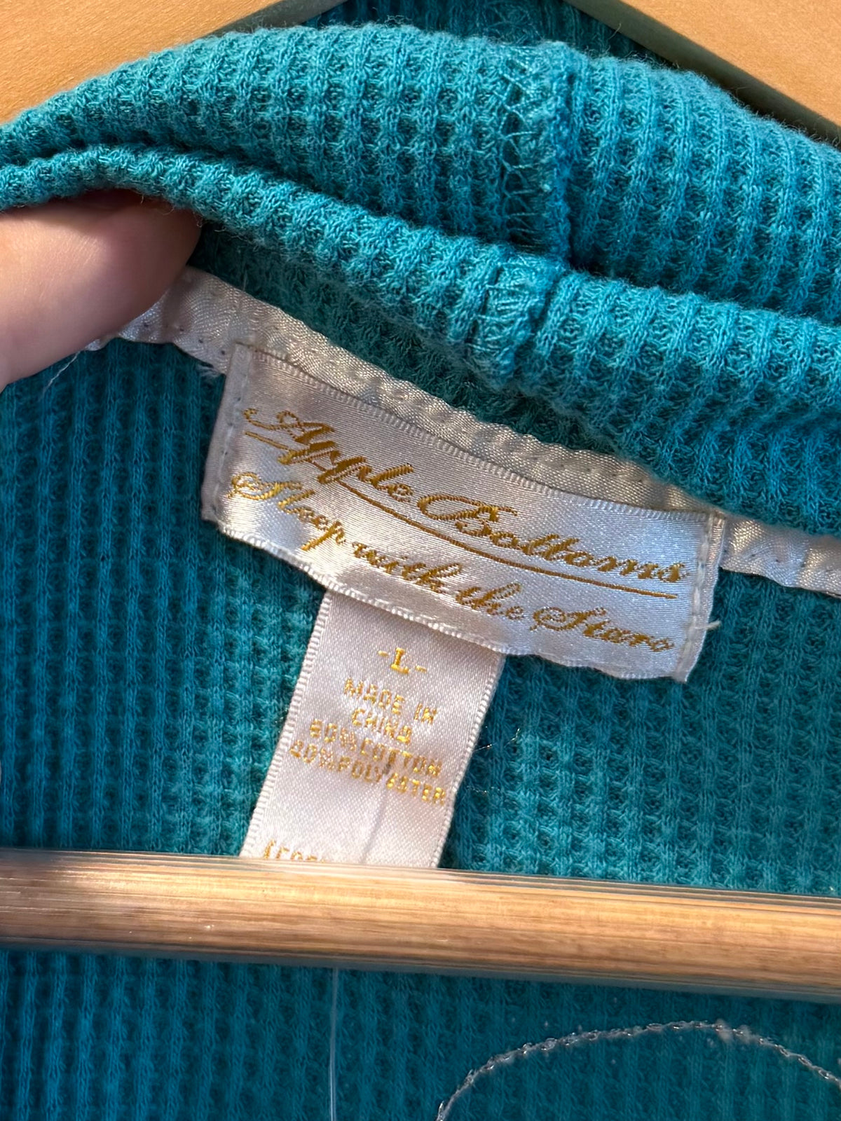 Vintage Apple Bottoms Blue Thermal Hoodie Sweatshirt- L