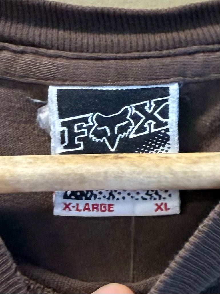 Vintage Y2K Fox Racing Brown T-Shirt- XL