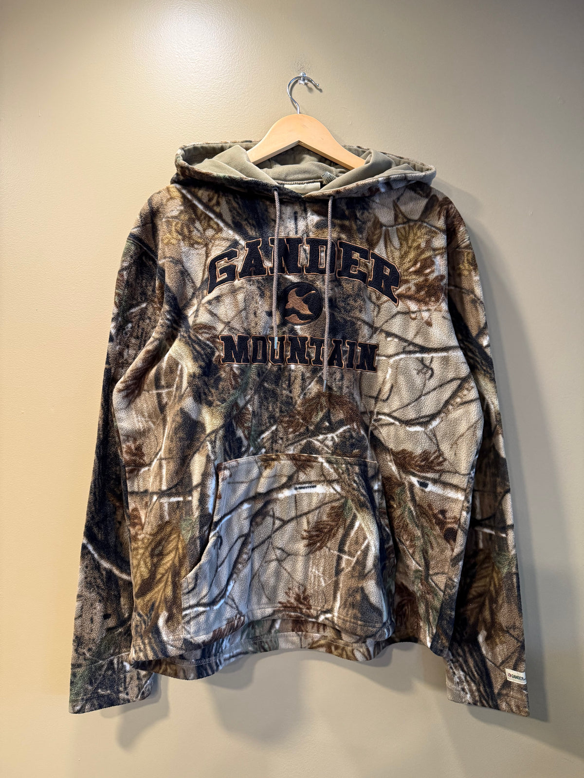 Vintage Gander Mountain Fleece Tree Camo Hoodie Sweatshirt- L/XL