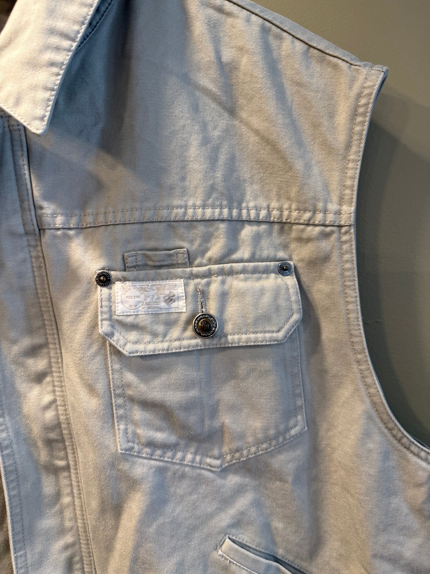 Vintage Rocawear Tan Denim Jacket Vest- XL