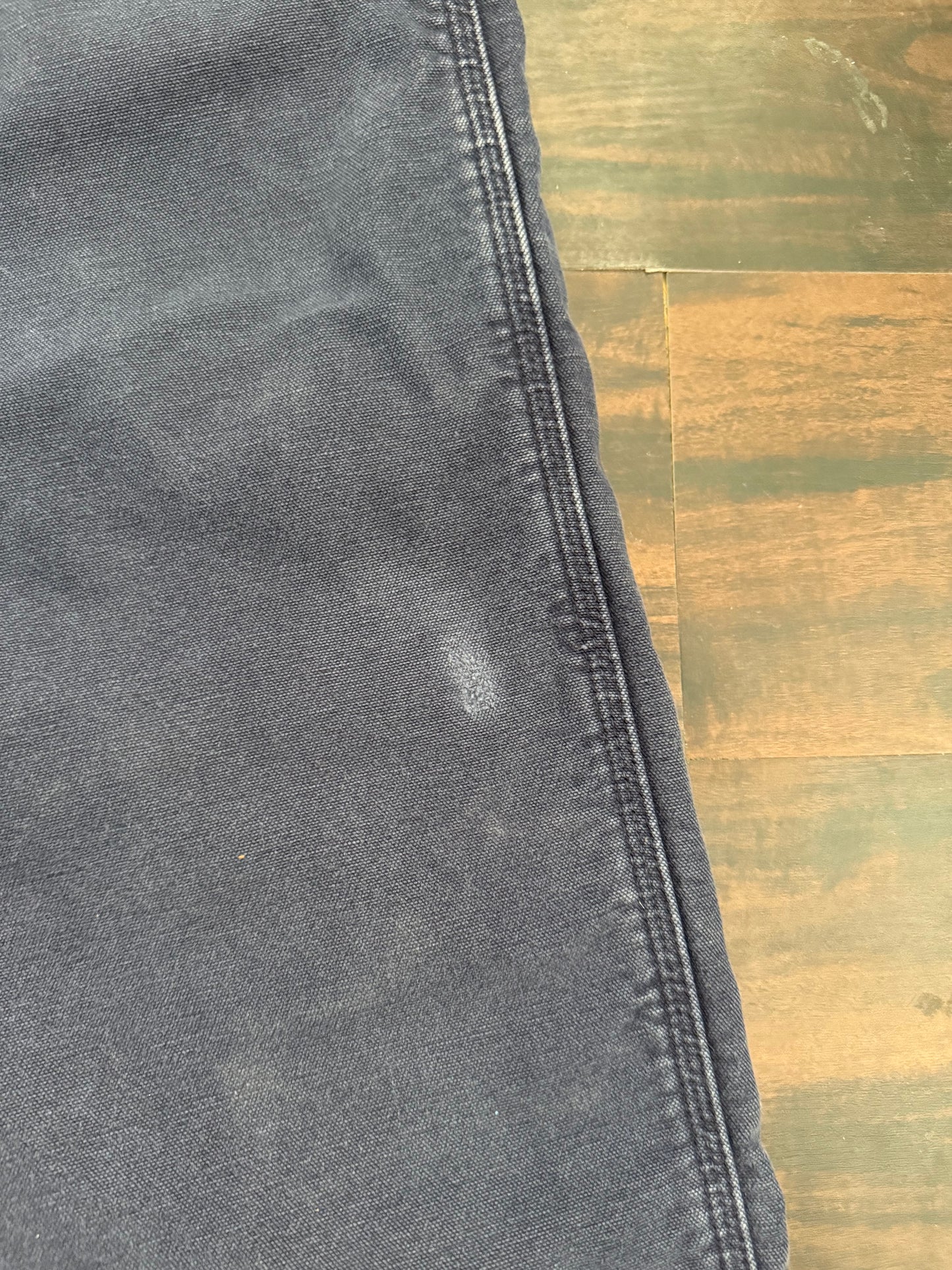 Vintage Carhartt Flannel Lined Navy Blue Cotton Canvas Work Pants- 39x35