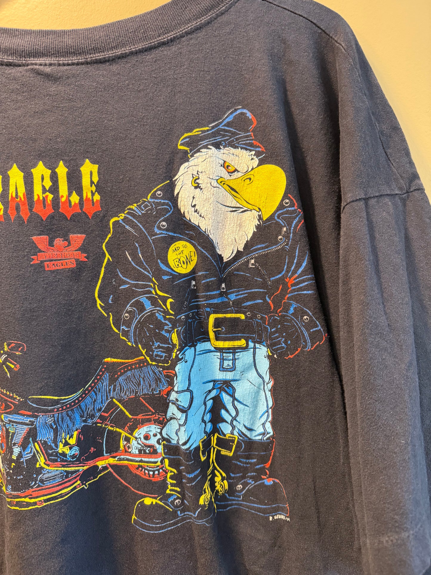 Vintage Hell’s Eagle Biker Pocket T-Shirt- XXL