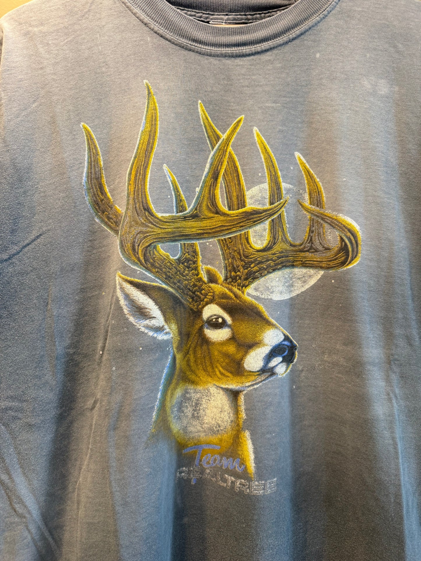 Vintage Team Realtree Buck Sun Faded Gray T-Shirt- XL