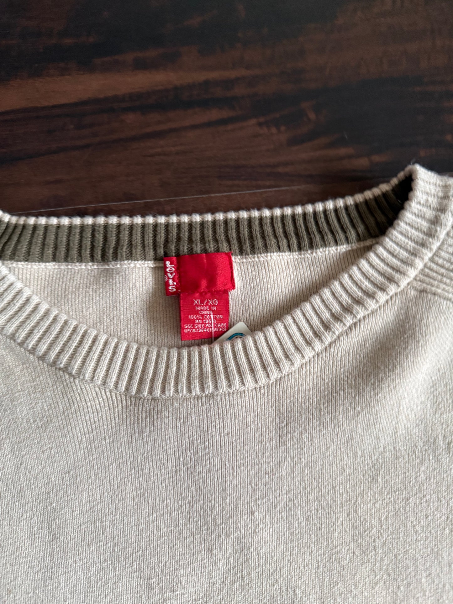 Vintage Levi’s Cream White Cotton Sweater- XL