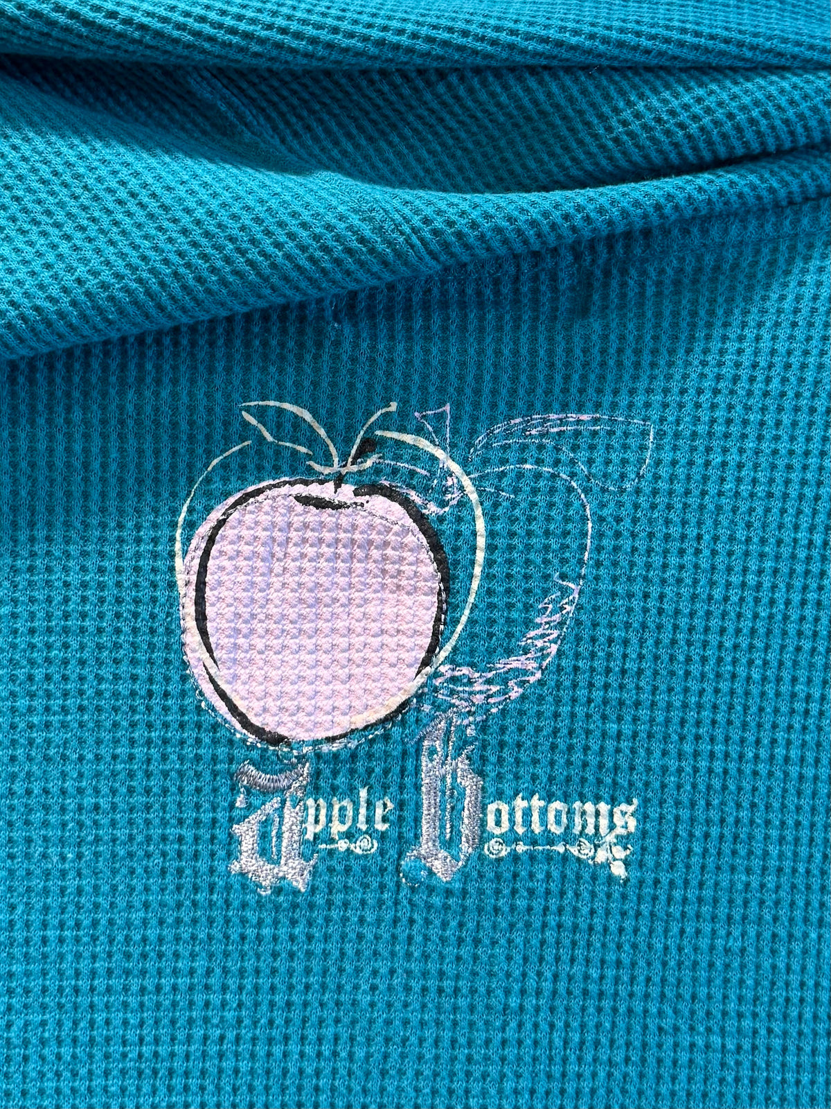Vintage Apple Bottoms Blue Thermal Hoodie Sweatshirt- L