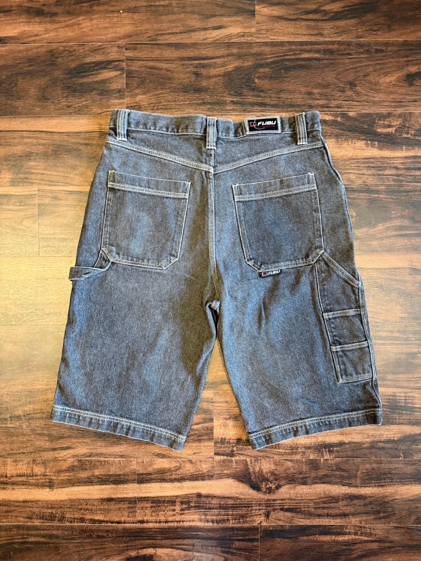 Vintage Fubu Black Denim Carpenter Jean Shorts- 36