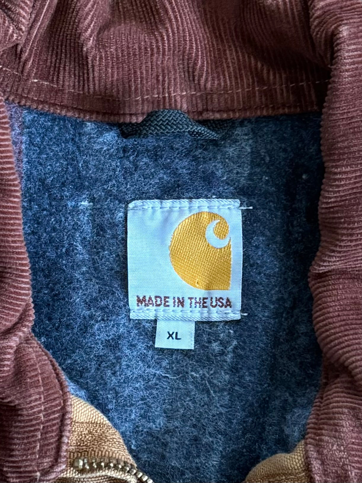 Vintage Carhartt J001 BRN Embroidered Detroit Jacket- XL