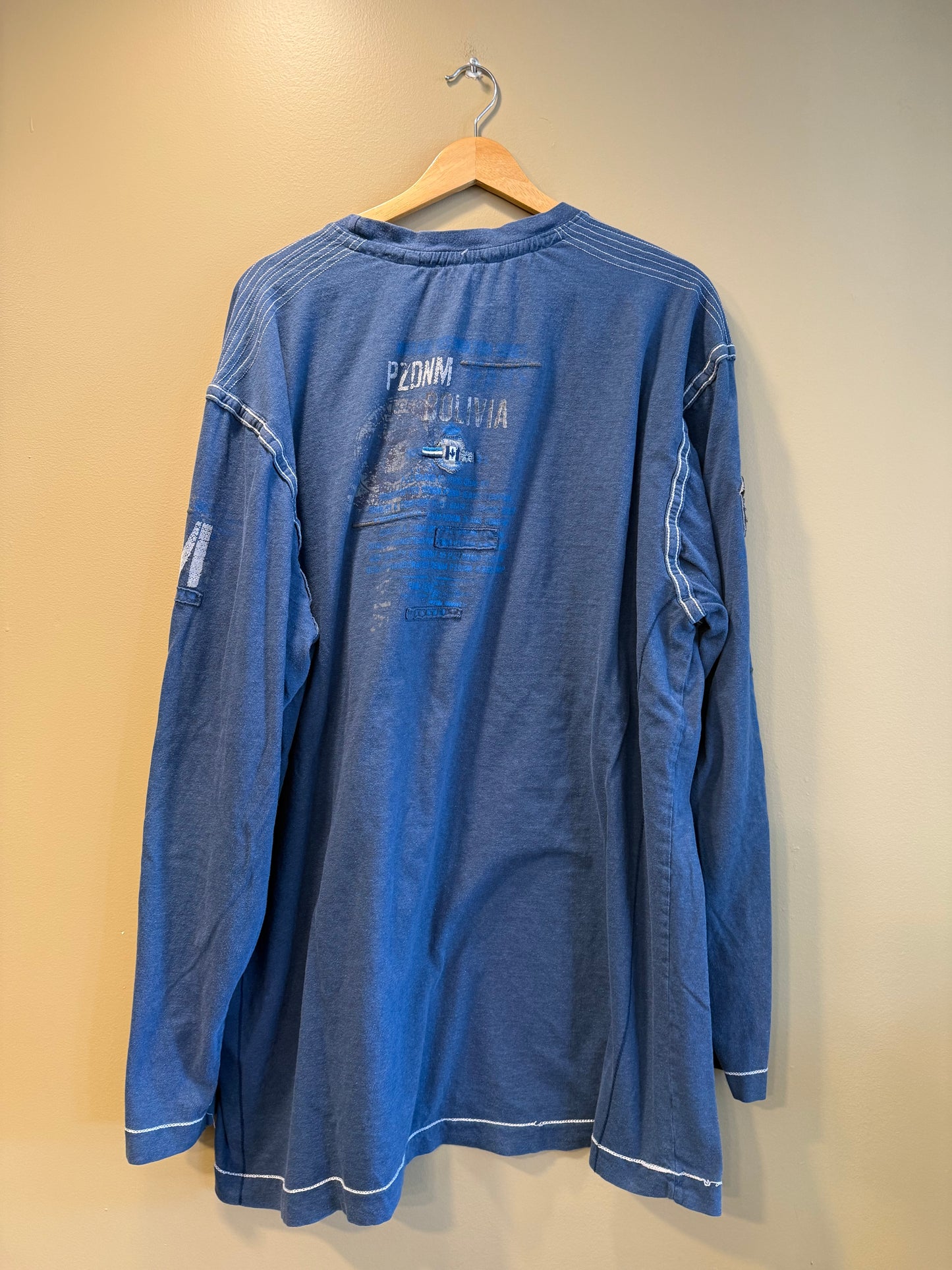 Vintage Y2K Point Zero Blue Artic Long Sleeve T-Shirt- XXL
