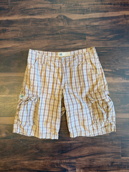 Vintage Lee Checkered Cargo Shorts- 36