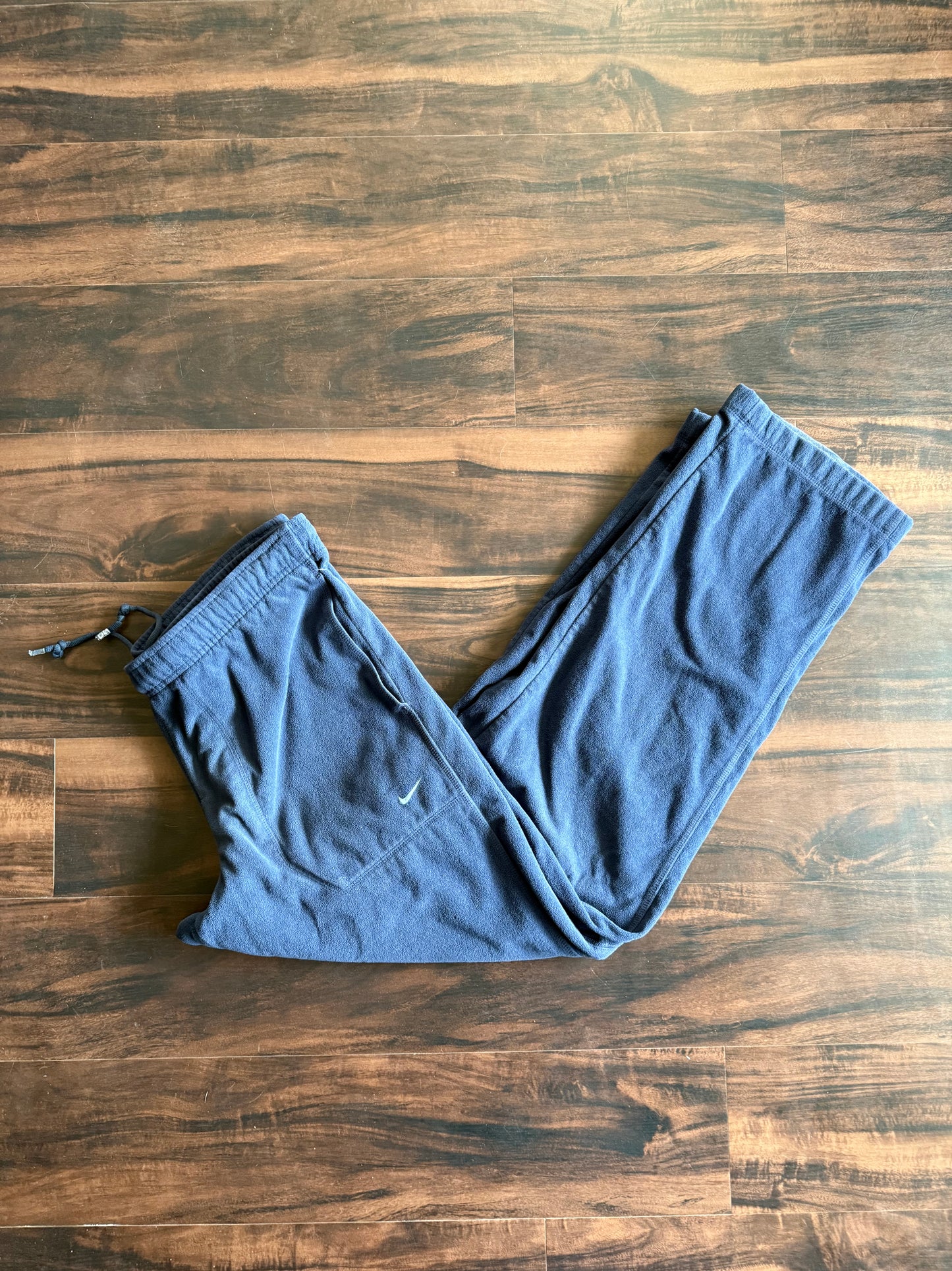 Vintage Y2K Nike Navy Blue Fleece Sweatpants- 36x32