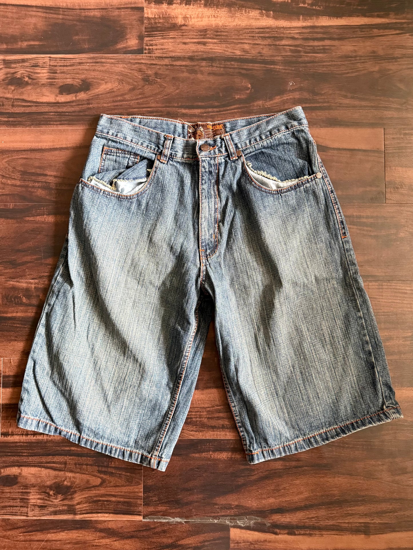 Vintage Y2K Evolution Embroidered Denim Jean Shorts- 34