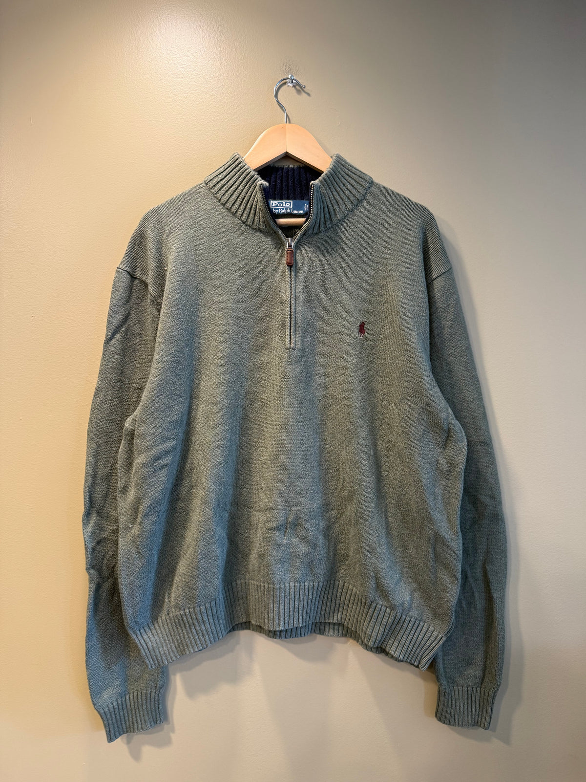 Vintage Polo Ralph Lauren Sea Foam Green Quarter-Zip Sweater- XL