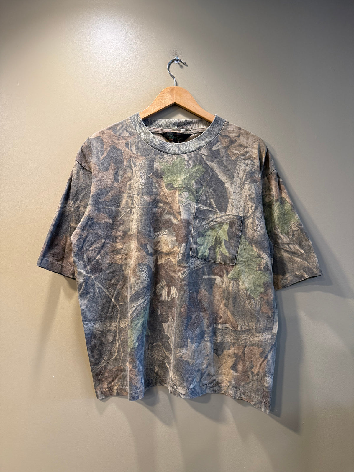 Vintage Liberty Advantage Timber Tree Camo Boxy Pocket T-Shirt- XL