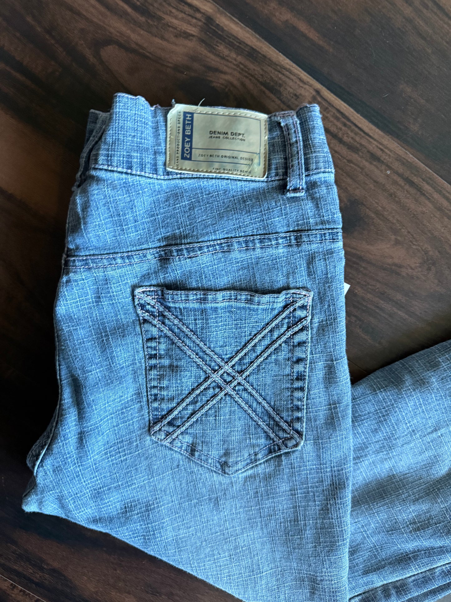 Vintage Y2K Zoey Beth Patterned Flared Denim Jeans- 32x33