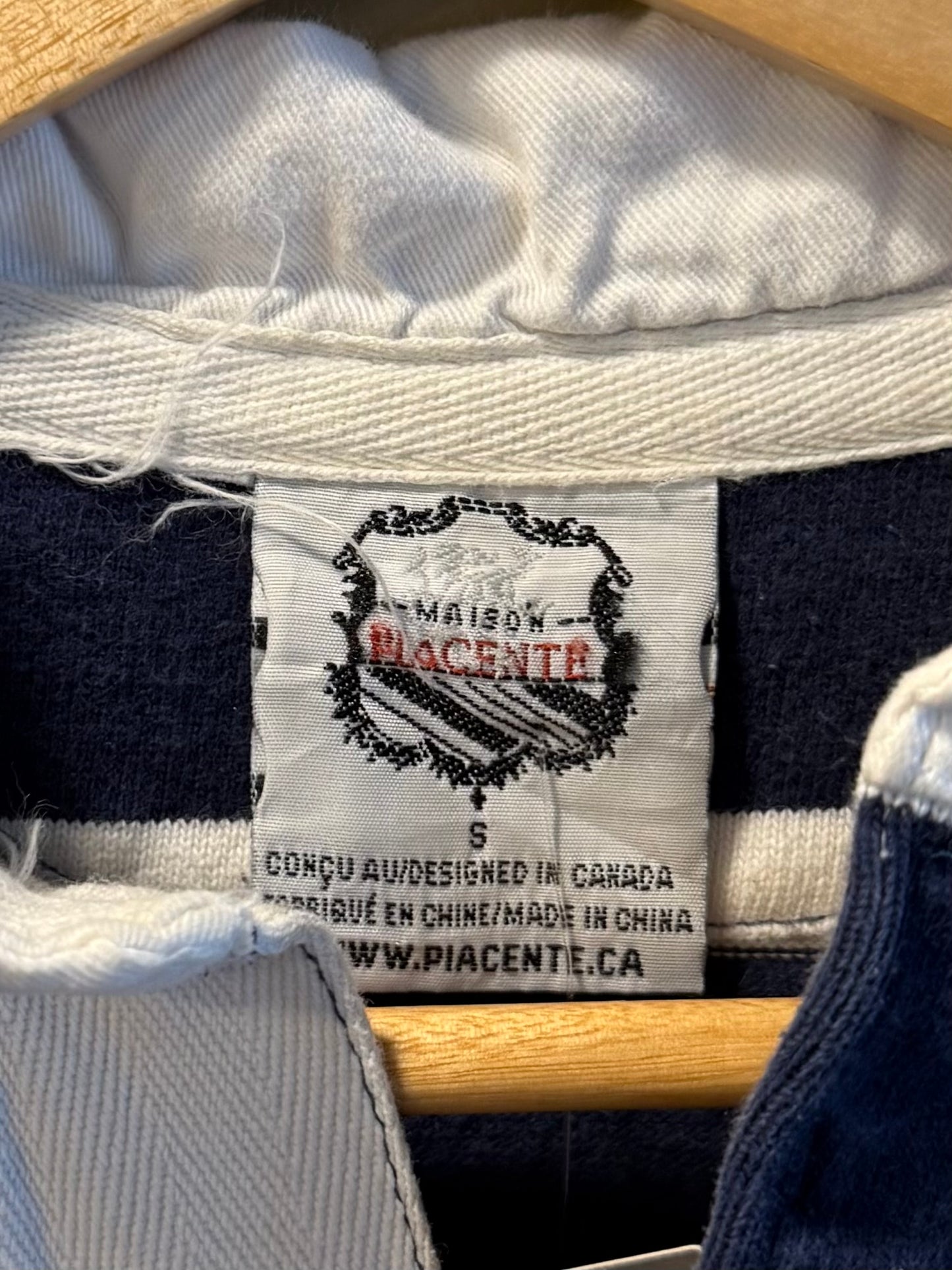 Vintage Collège de l'Assomption Blue Striped Rugby Shirt- S