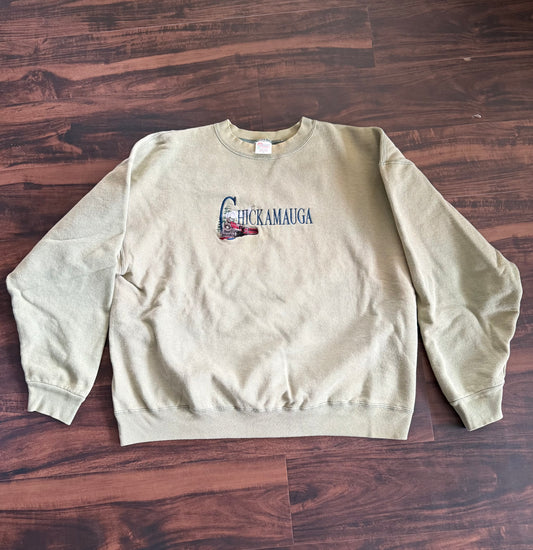 Vintage Chickamauga Train Green Crewneck Sweatshirt- XL
