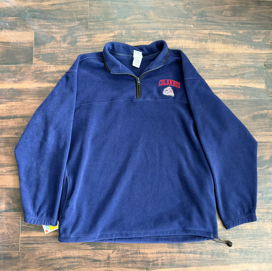 Vintage NHL Columbus Blue Jackets Navy Blue Fleece Jacket- XL