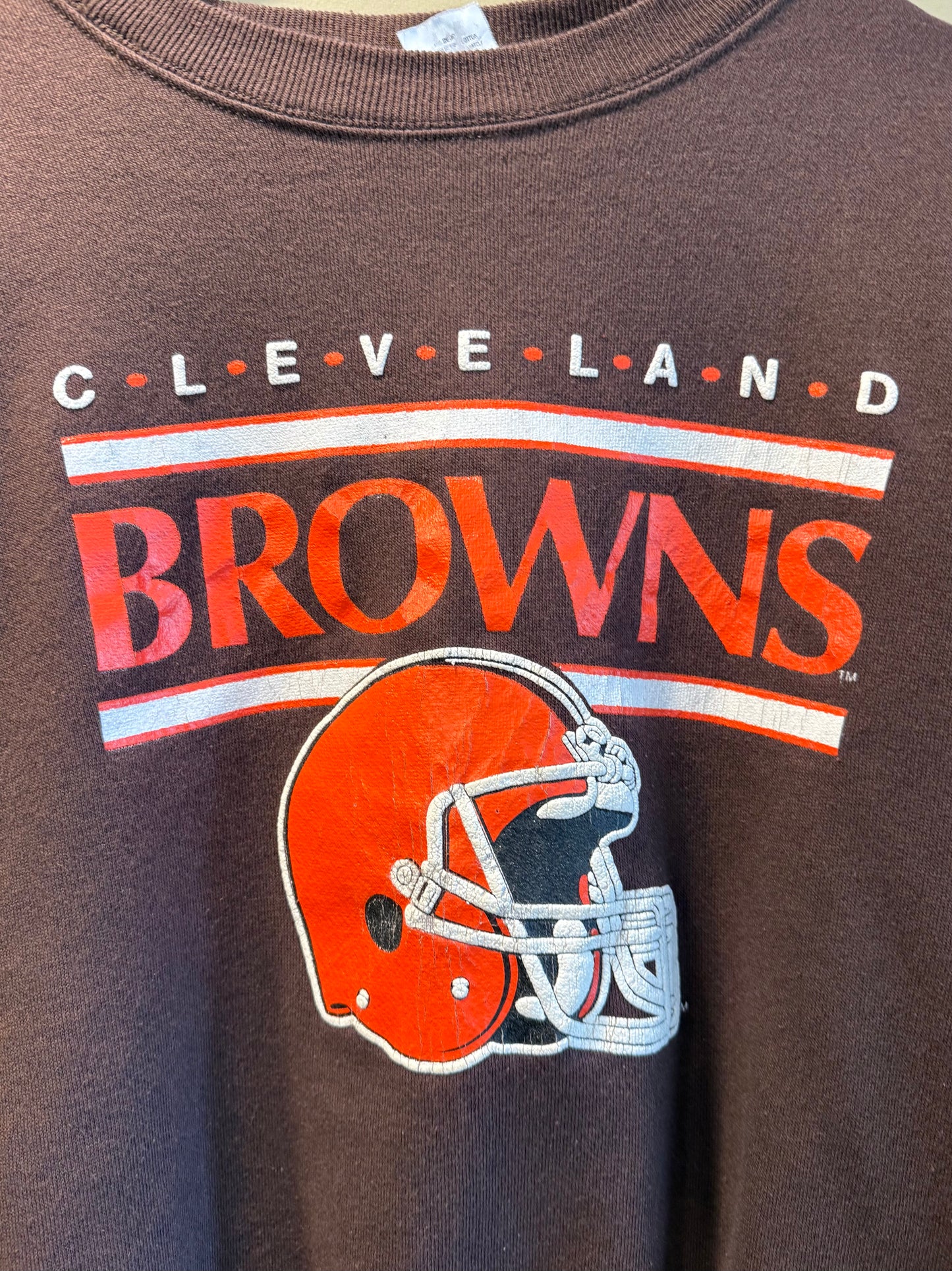 Vintage Cleveland Browns NFL Brown Crewneck Sweatshirt- L