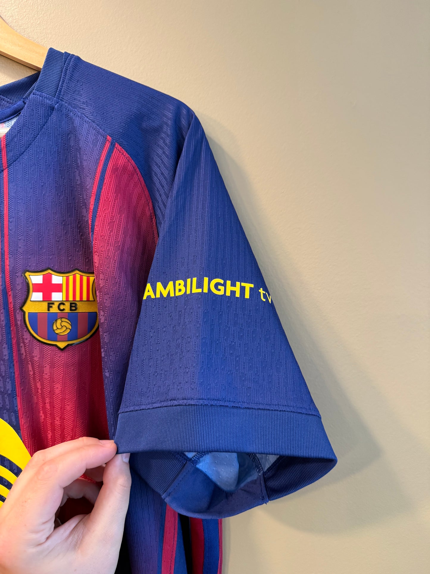Nike 25/26 Authentic FC Barcelona Lamine Yamal EUFA & Champions League Patch Home Football Soccer Jersey- XL