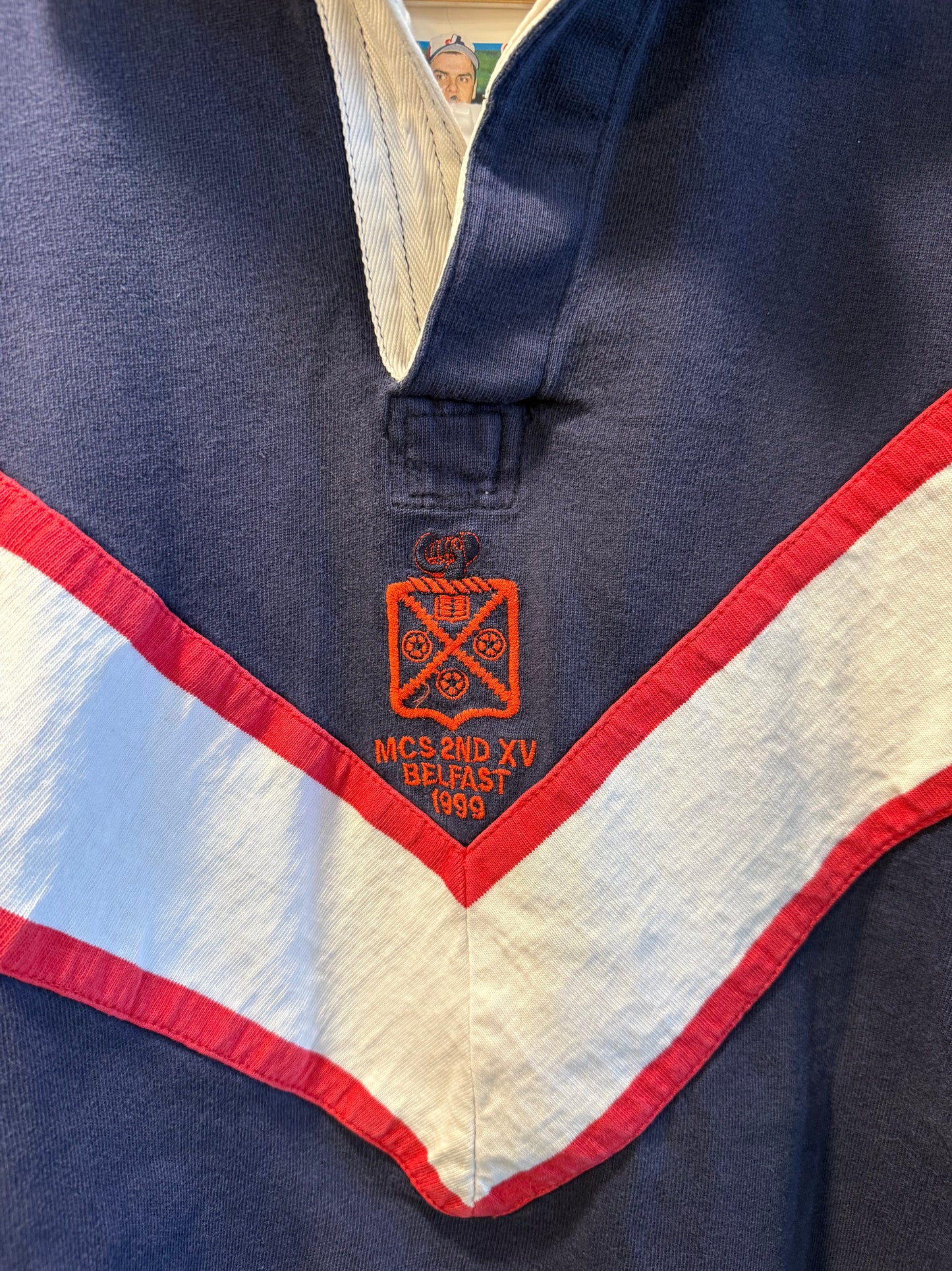 Vintage Peveril Belfast Ireland Navy Blue Rugby Shirt- XL