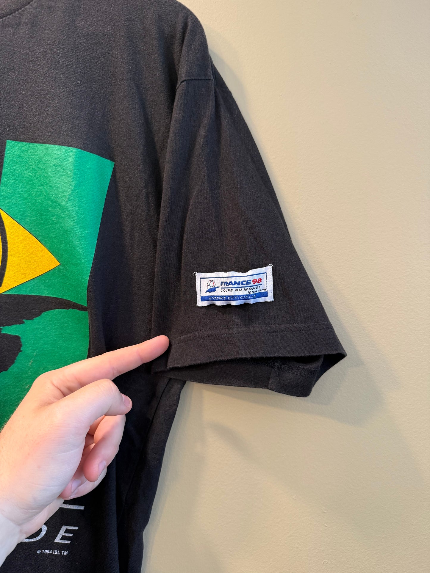 Vintage Adidas Brazil World Cup 98 Black T-Shirt- M