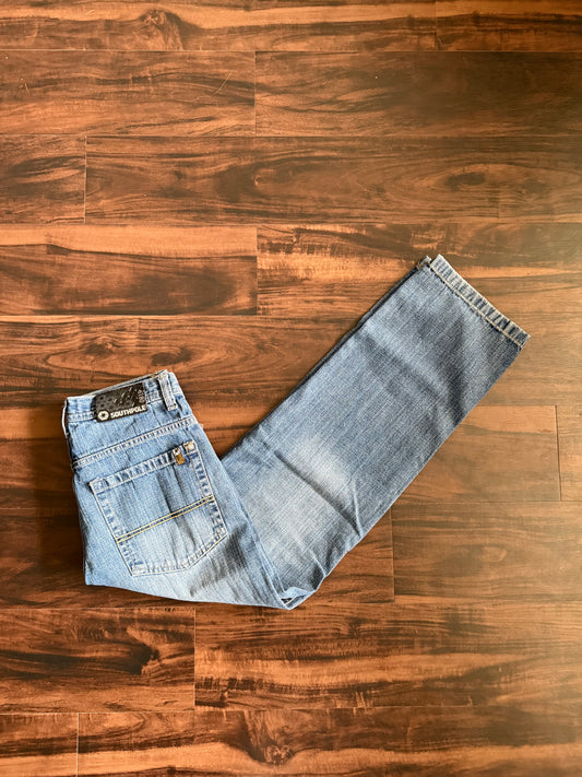 Vintage Y2K South Pole Light Wash Streetwear Denim Jeans- 29x30