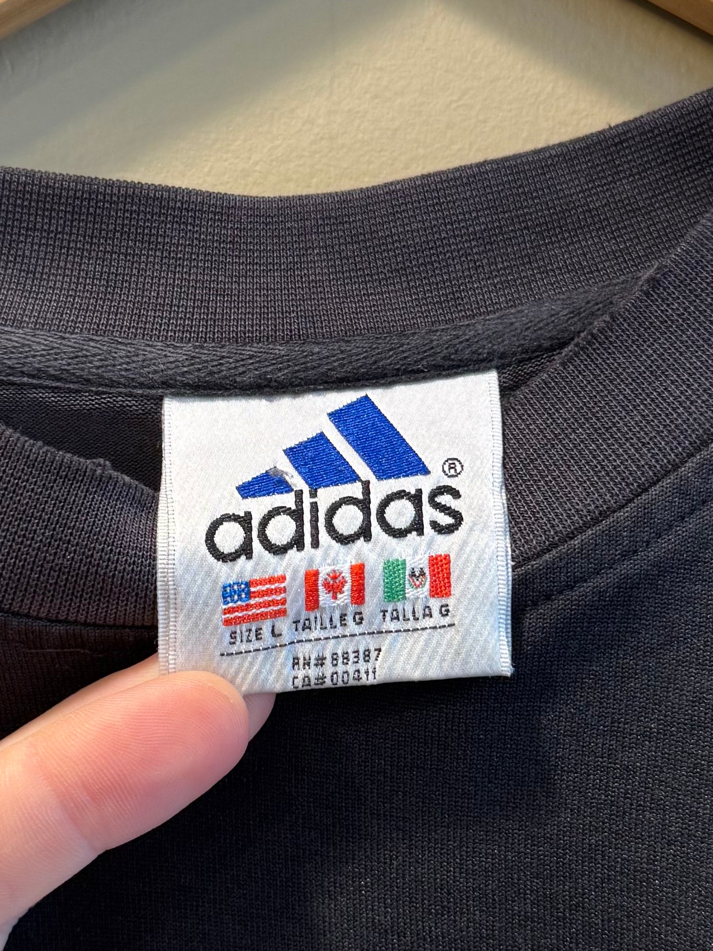 Vintage Adidas Black Long Sleeve Jersey Shirt- XL