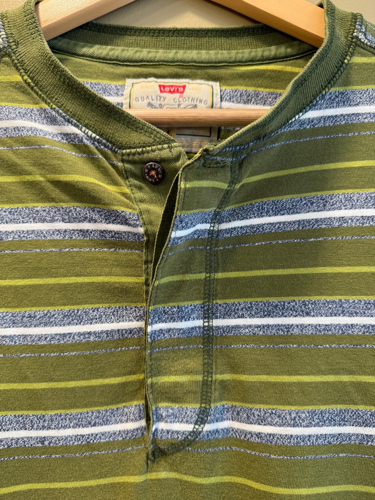 Vintage Levi’s Classic Jeanswear Striped Green T-Shirt- L