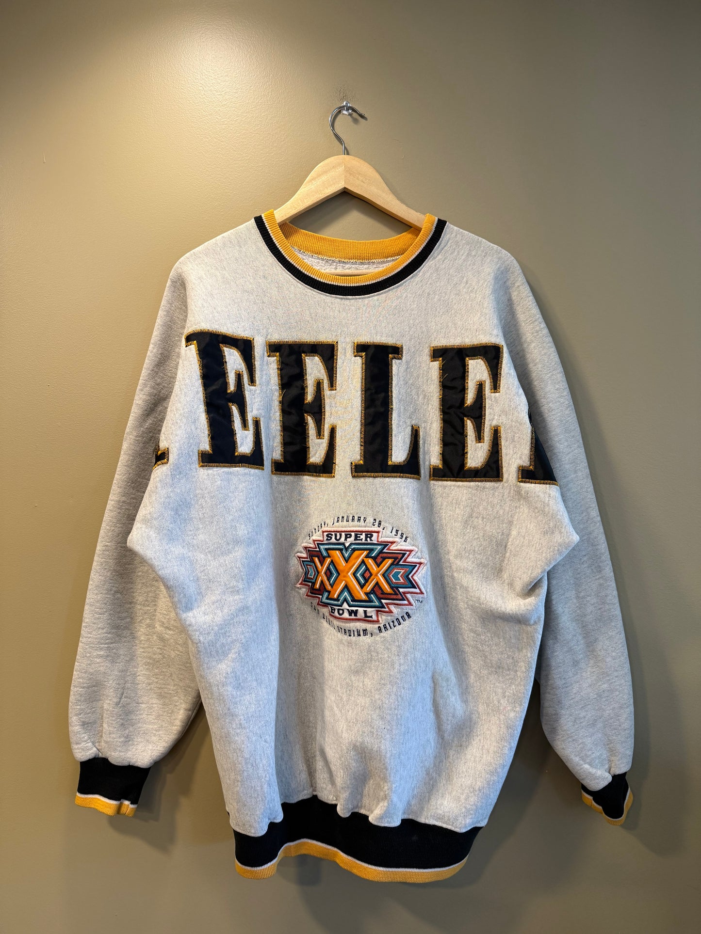 Vintage Pittsburgh Steelers Giant Spellout Crewneck Sweatshirt- L