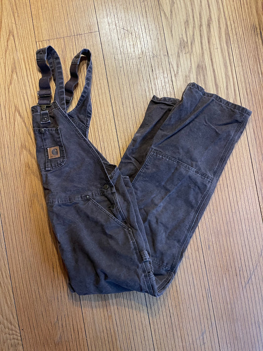 Vintage Carhartt Double Knee Dark Brown Overalls- 44x32